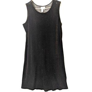 Coldwater Creek Dress Women sz L Brown Velvet Velour Vintage Whimsigoth Witchy